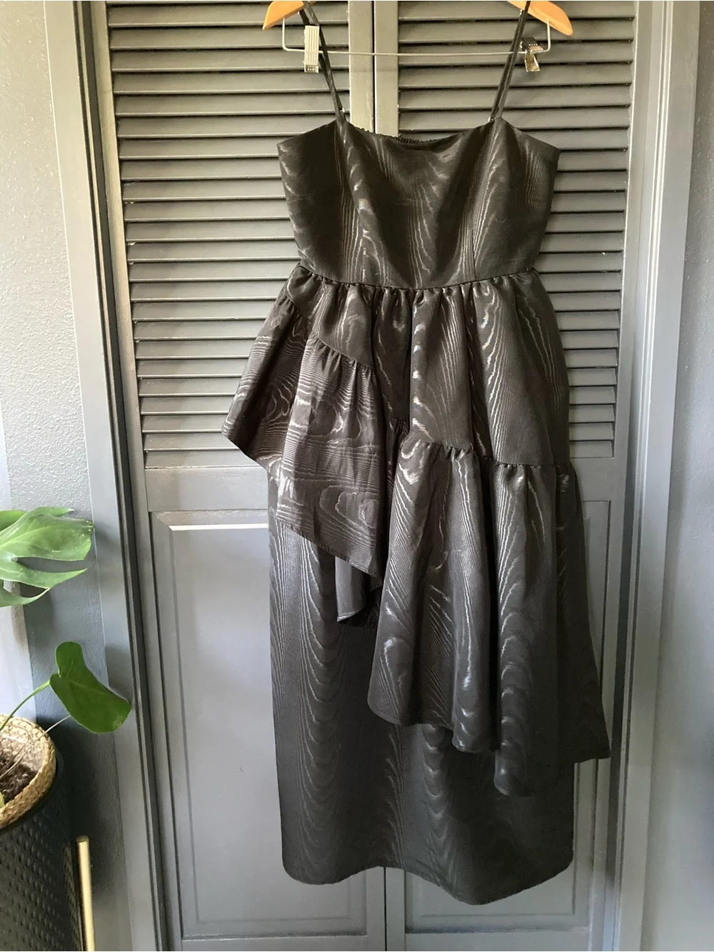 kate spade Black Tiered Midi Dress with Spaghetti Straps